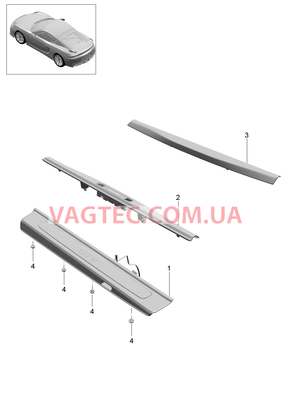 807-015 Накладка на порог, Накладка на порог для PORSCHE CaymanGT4 2016