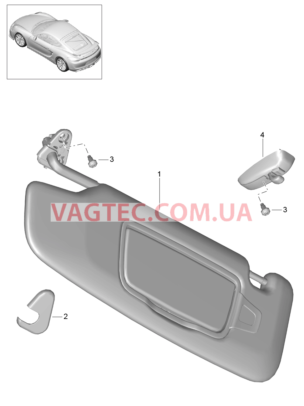 807-065 Солнцезащитные козырьки для PORSCHE CaymanGT4 2016