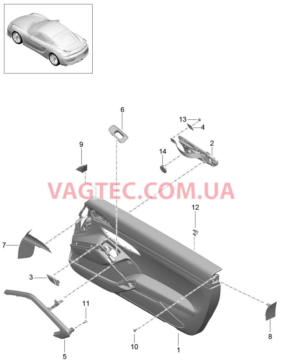 808-000 Обшивка двери, Детали
						
						-IXWE для PORSCHE CaymanGT4 2016-USA