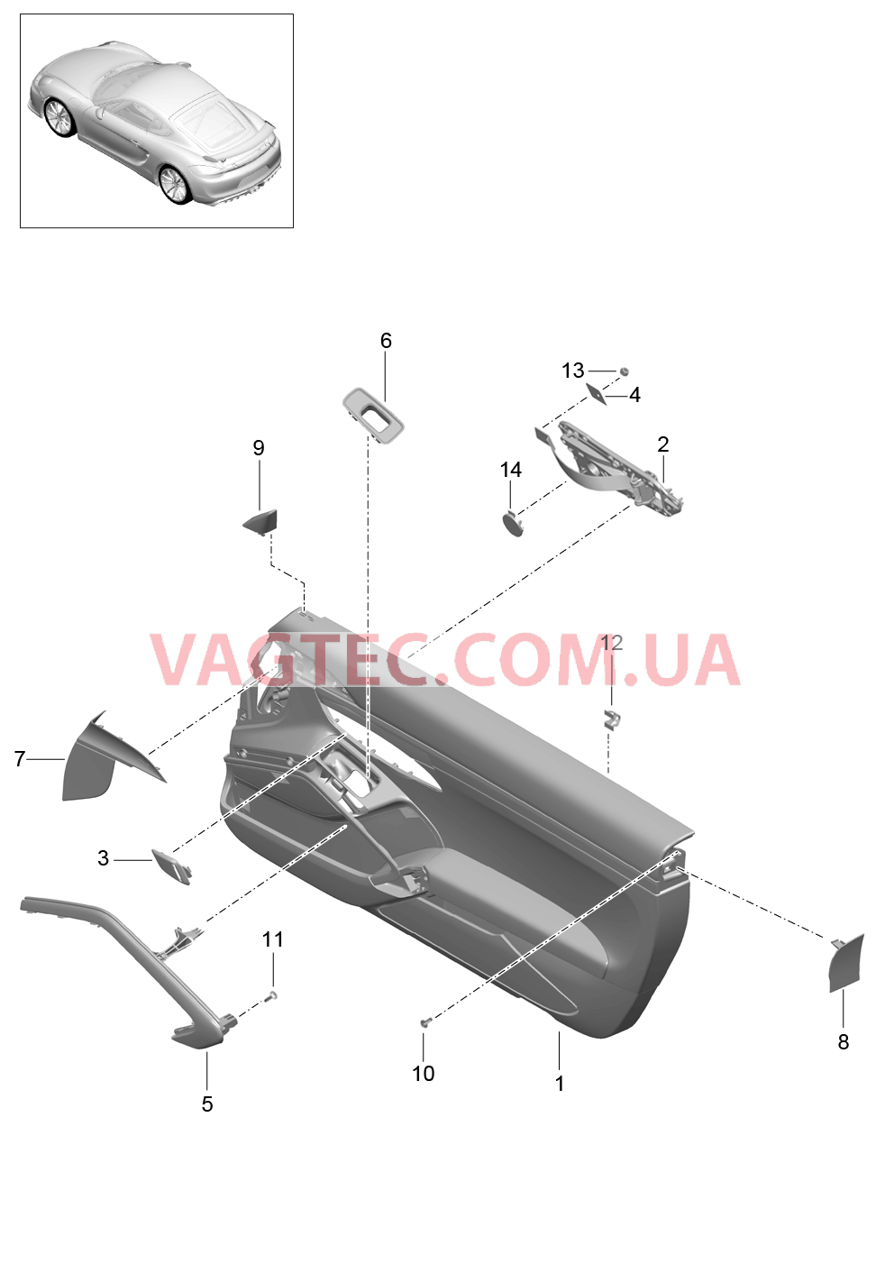 808-010 Обшивка двери, Детали
						
						IXWE для PORSCHE CaymanGT4 2016-USA