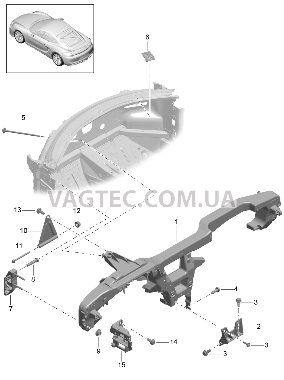 809-015 Несущий элемент, Панель приборов для PORSCHE CaymanGT4 2016-USA