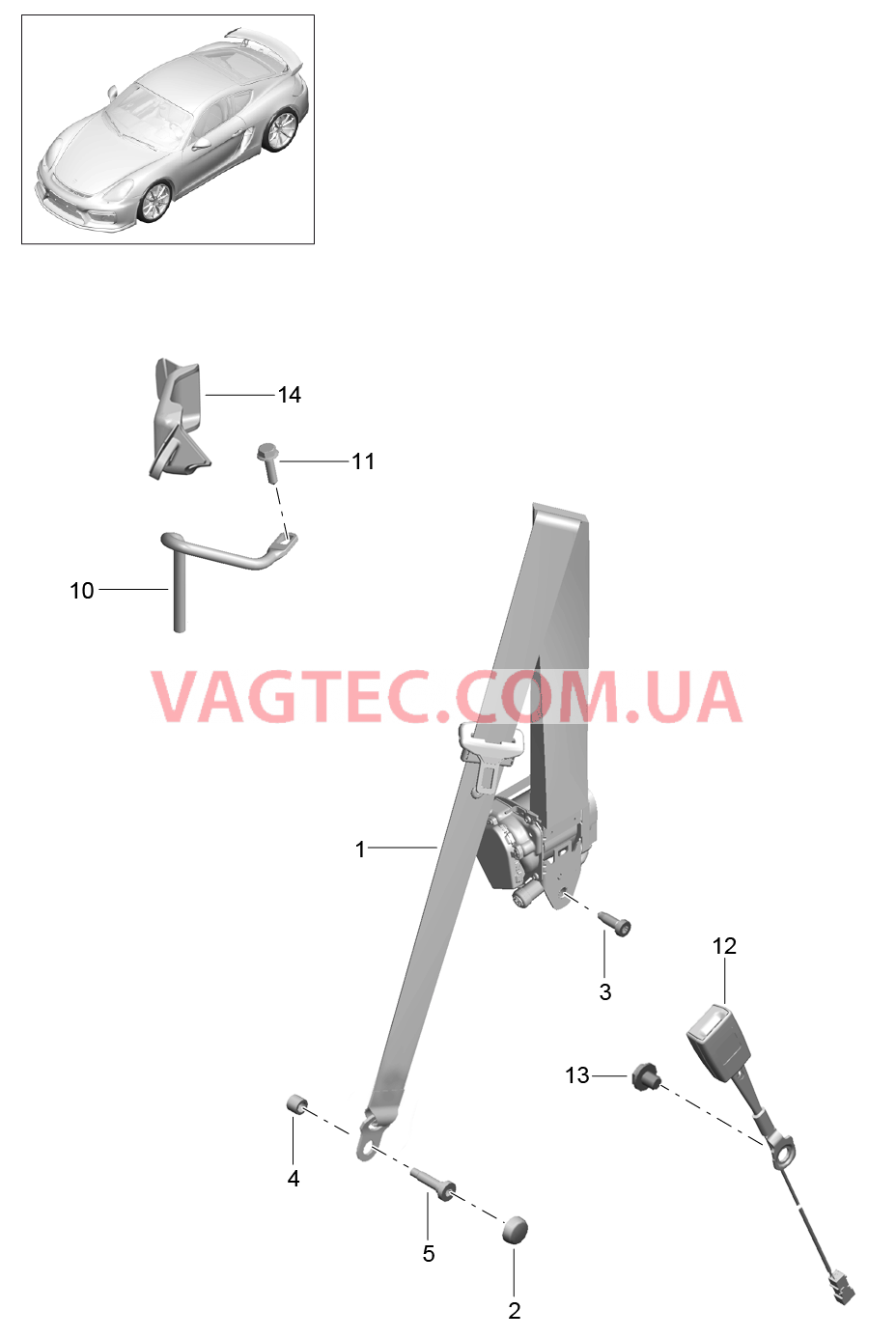812-000 Ремень безопасности для PORSCHE CaymanGT4 2016