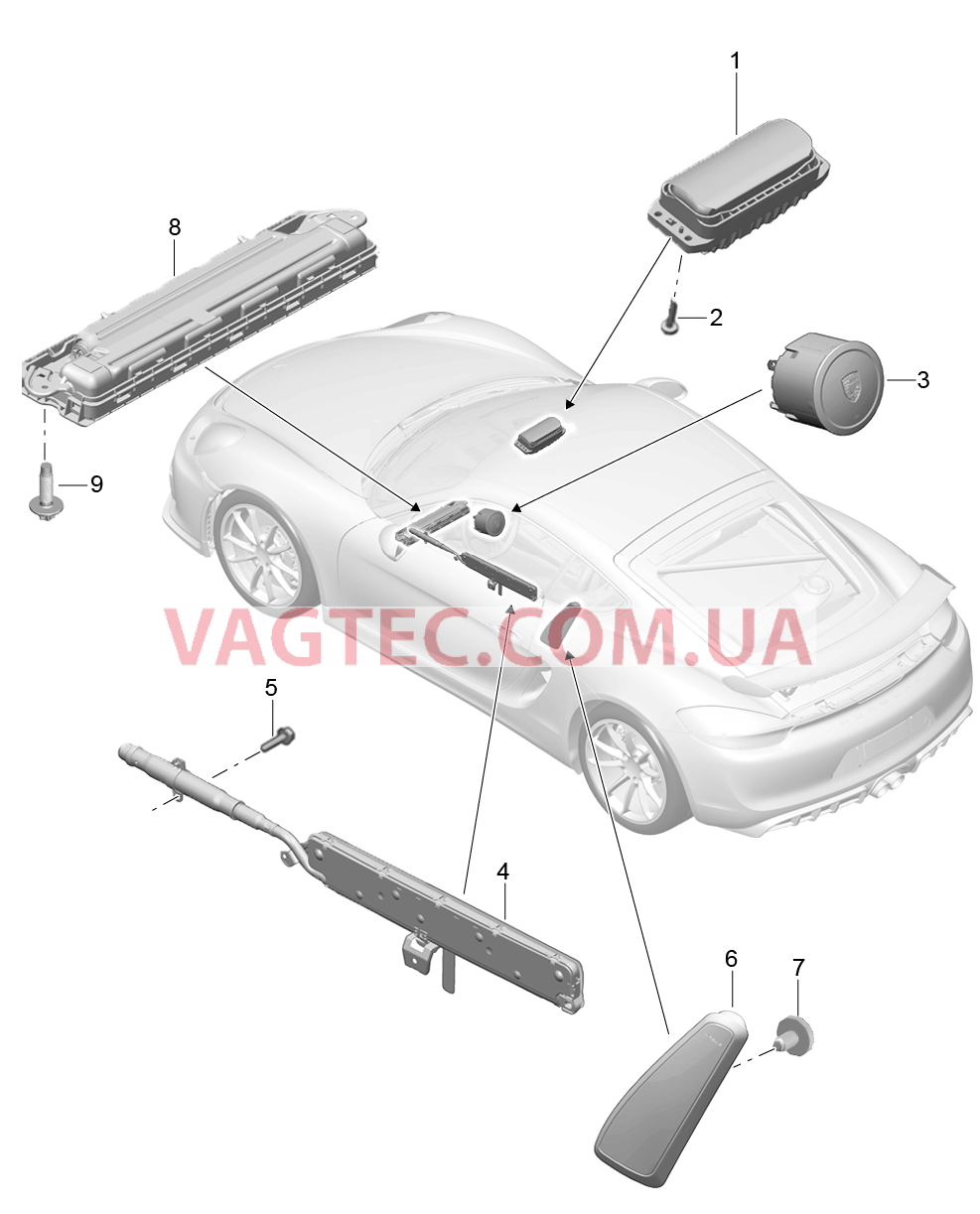 812-050 Подушка безопасности для PORSCHE CaymanGT4 2016-USA