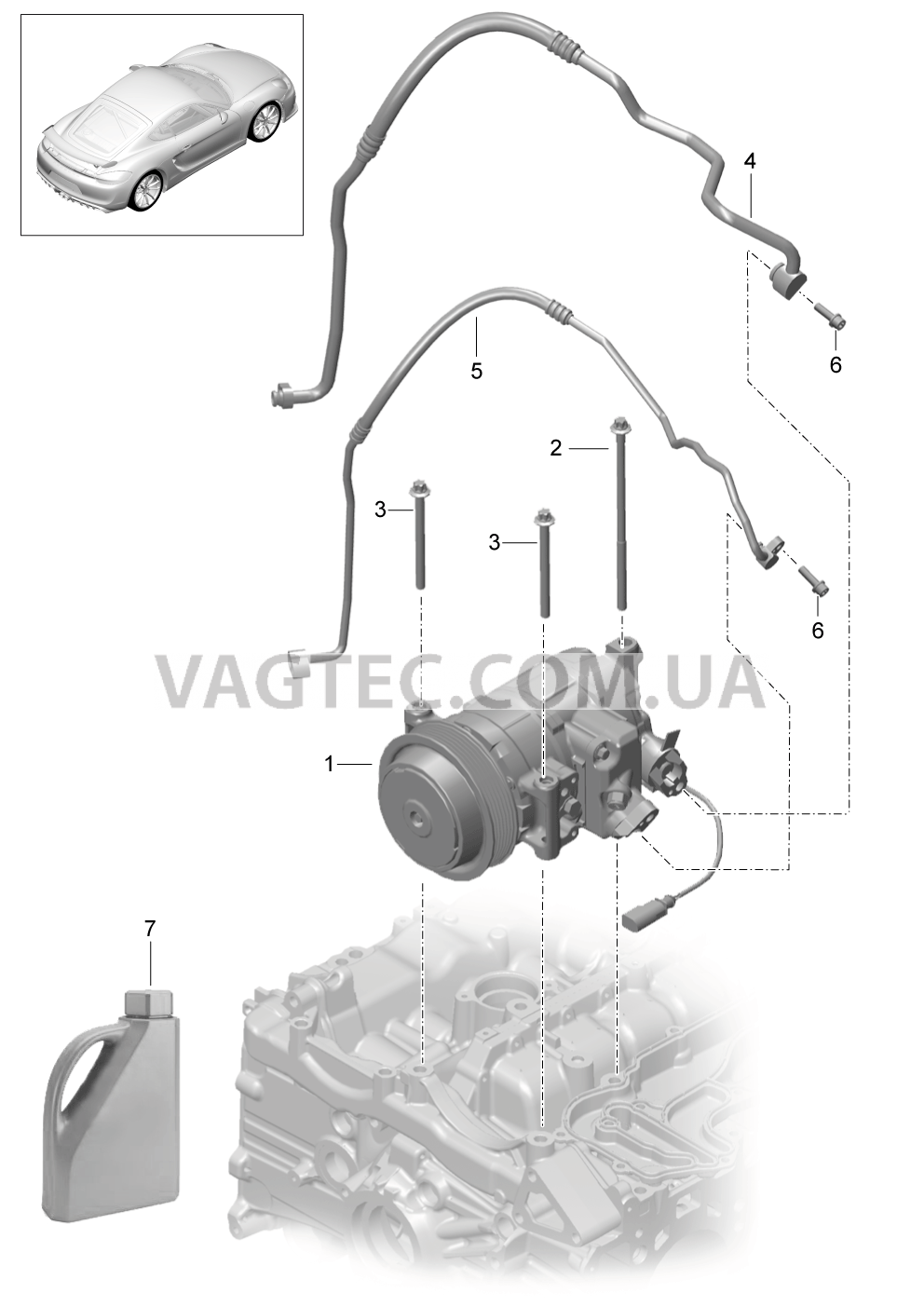 813-015 Компрессор, Кондиционер для PORSCHE CaymanGT4 2016