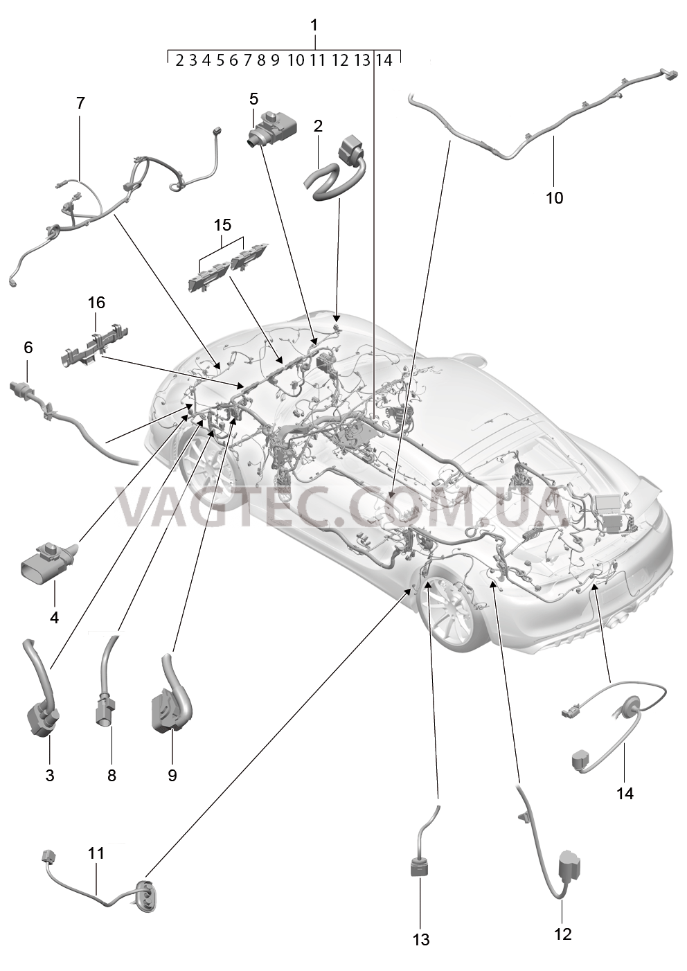 902-010 Жгуты проводов, Салон, и, Сегмент детали для PORSCHE CaymanGT4 2016