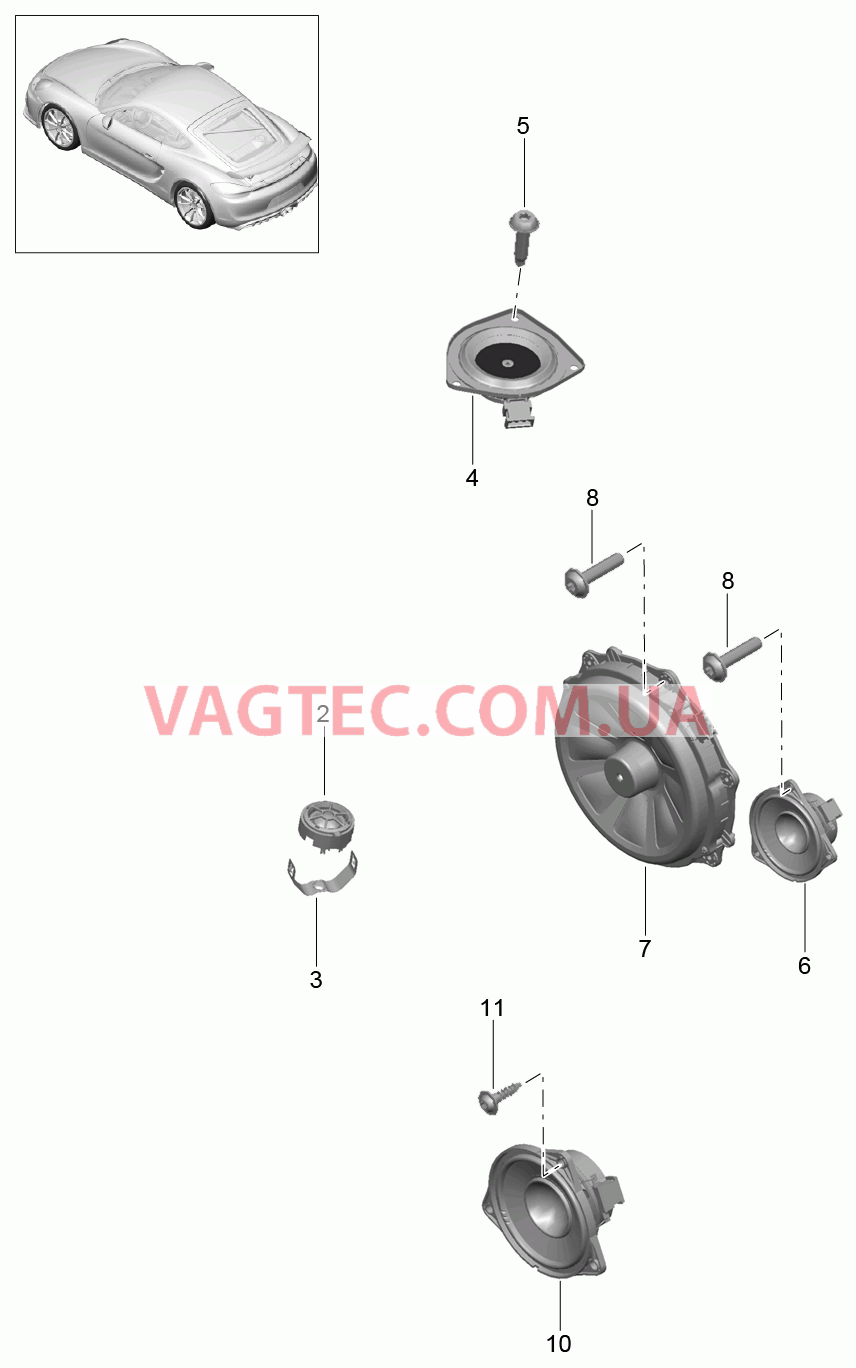 911-005 Динамик для PORSCHE CaymanGT4 2016