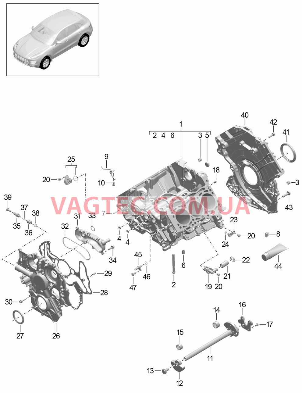 101-040 Кривошипный механизм, Отдельные детали
						
						MCD.UD, MCT.BA/BB/BC для PORSCHE Macan 2014-2017