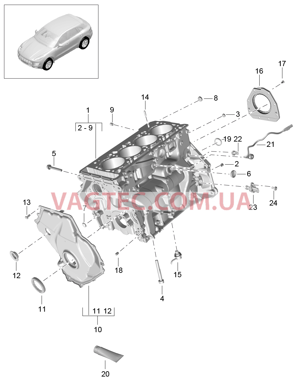 101-050 Кривошипный механизм, Отдельные детали
						
						MCN.CC, MCY.NA/NB/PA для PORSCHE Macan 2014-2017