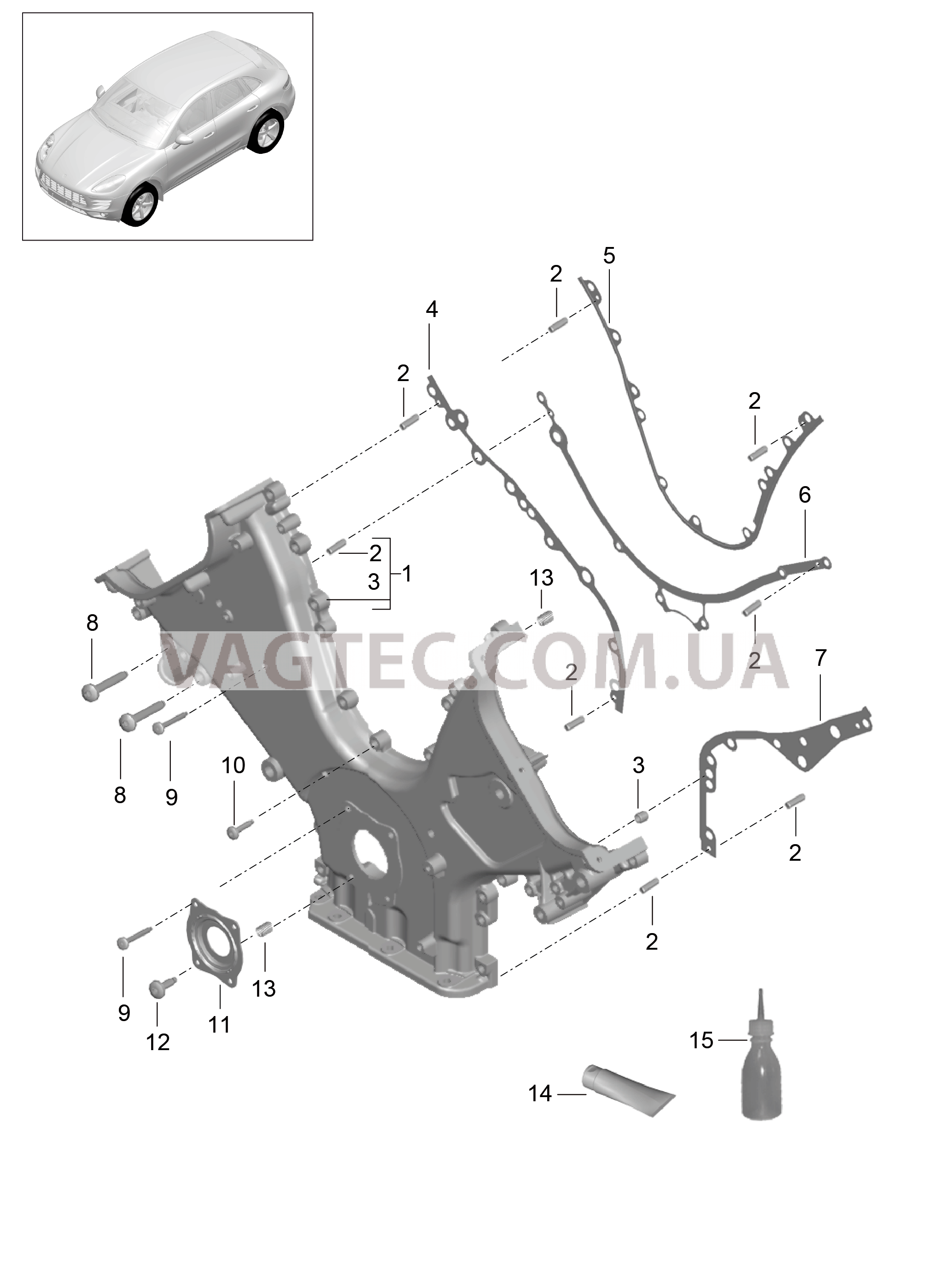 101-060 Крышка картера рул.мех., Уплотнительный фланец
						
						MCT.LA/MA, MDC.NA для PORSCHE Macan 2014-2017USA