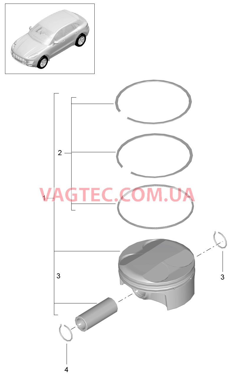 102-050 Поршень, Поршневые кольца
						
						MCN.CC, MCY.NA/NB/PA для PORSCHE Macan 2014-2017