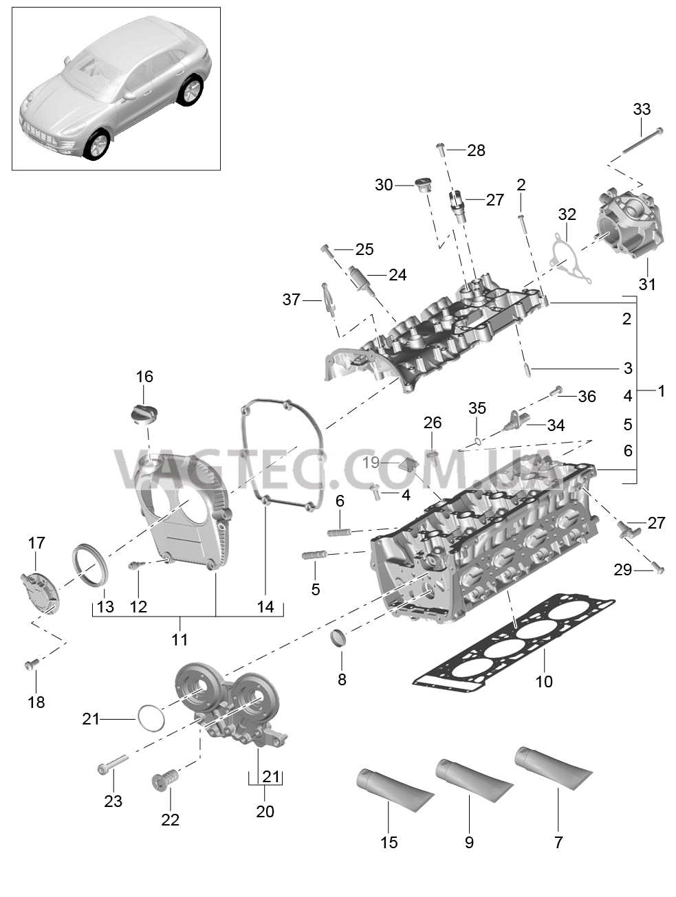 103-010 Гбц
						
						MCN.CC, MCY.NA/NB/PA для PORSCHE Macan 2014-2017USA