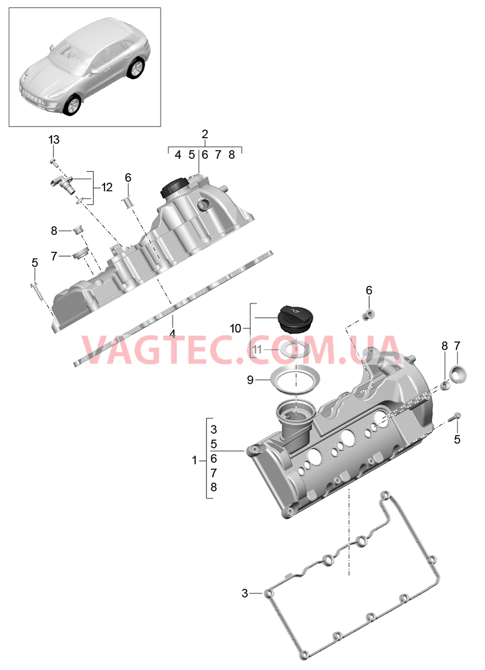 103-020 Клапанная крышка
						
						MCD.UD, MCT.BA/BB/BC для PORSCHE Macan 2014-2017