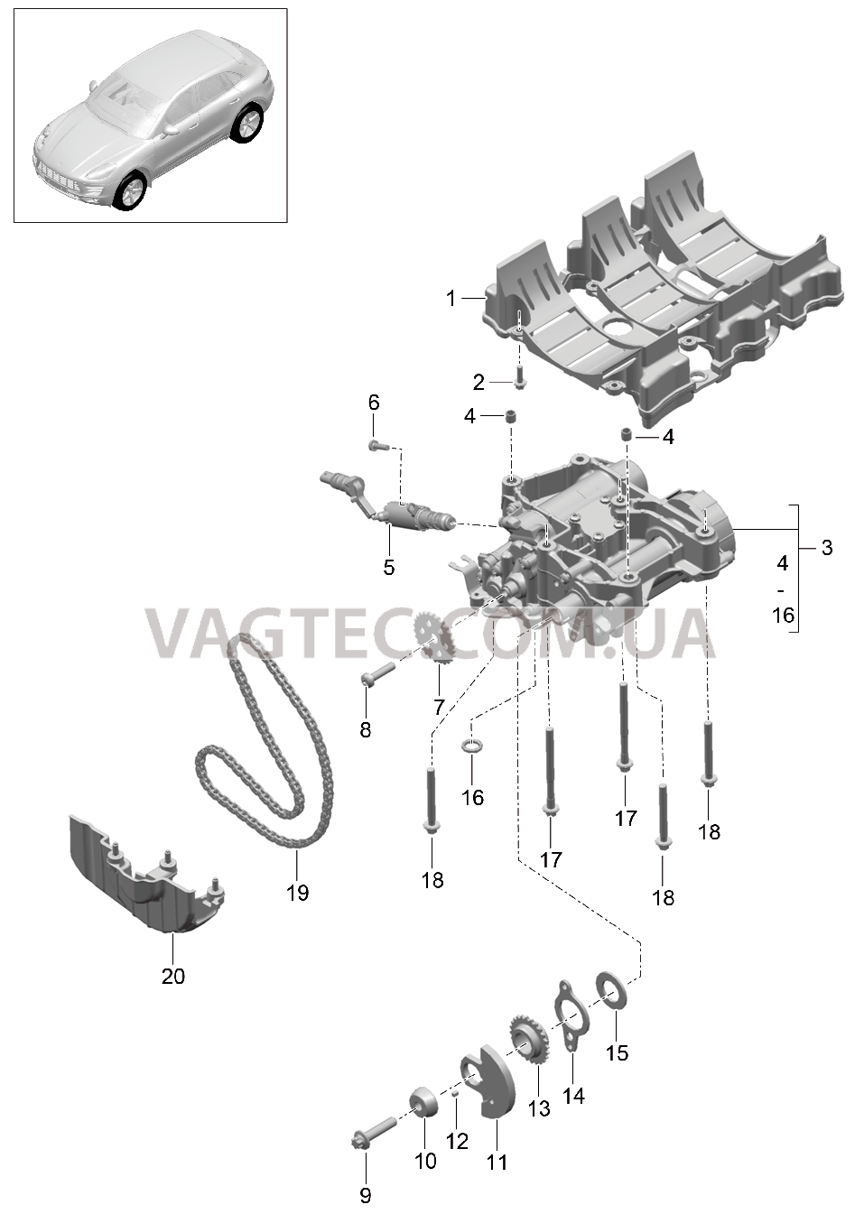 104-000 Обратн. масл. магистраль, Масляный насос
						
						MCT.LA/MA, MDC.NA для PORSCHE Macan 2014-2017USA