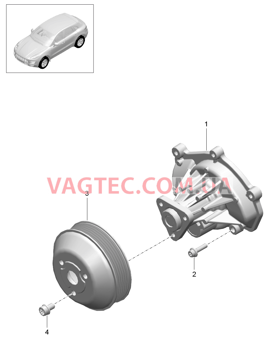 105-005 Водяной насос
						
						MCD.UD, MCT.BA/BB/BC для PORSCHE Macan 2014-2017