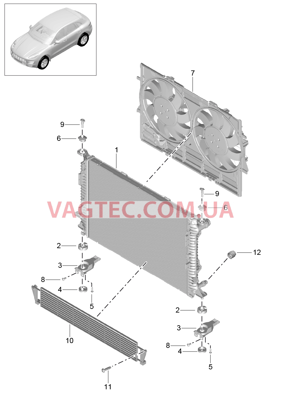 105-035 Водяное охлаждение 3, Жидкостный радиатор
						
						MCD.UD, MCT.BA/BB/LA, MCT.MA, MCT.BC, MDC.NA для PORSCHE Macan 2014-2017