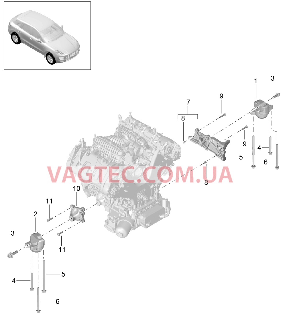 109-010 Подвеска двигателя, Опора двигателя
						
						MCT.LA/MA, MDC.NA для PORSCHE Macan 2014-2017