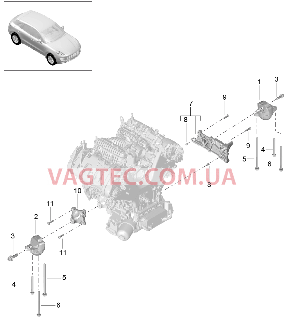 109-010 Подвеска двигателя, Опора двигателя
						
						MCT.LA/MA, MDC.NA для PORSCHE Macan 2014-2017USA