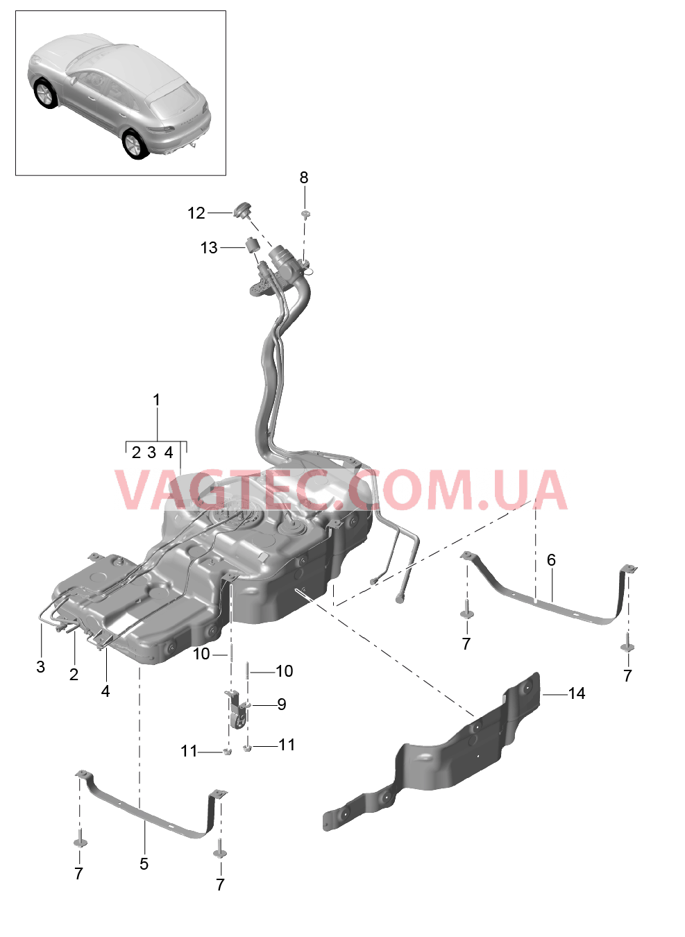 201-010 Топливный резервуар, с, Детали
						
						MCD.UD, MCT.BA/BB/BC для PORSCHE Macan 2014-2017