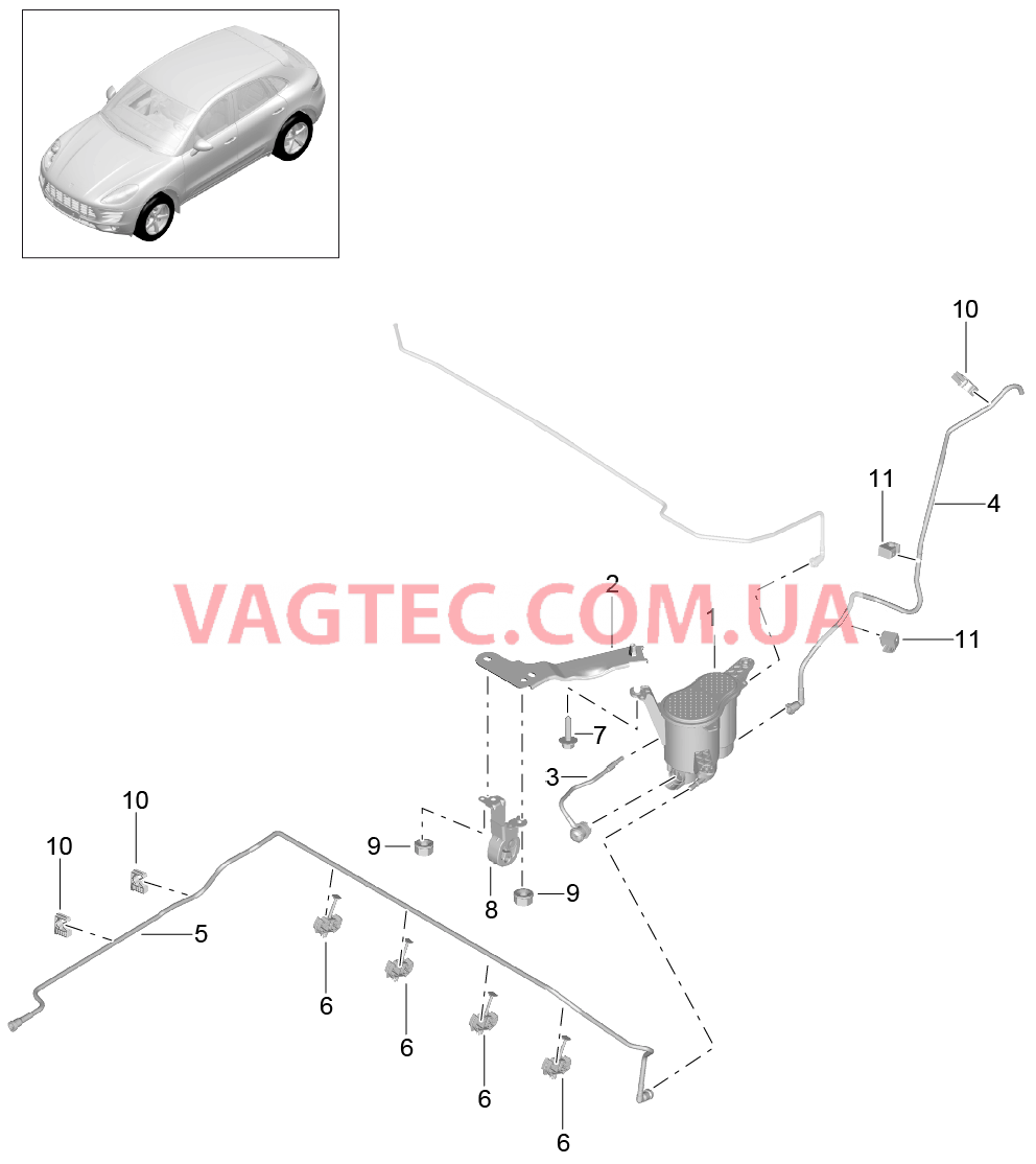 201-050 Резервуар с активир.углем
						
						MCN.CC, MCT.LA/MA, MCY.NA/PA, I2G1, MCY.NB, MDC.NA, I2G1 для PORSCHE Macan 2014-2017