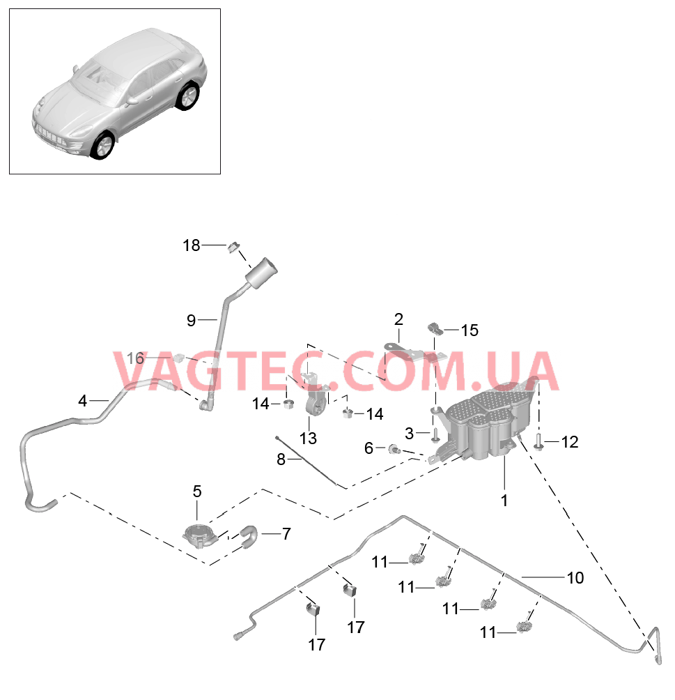 201-060 Резервуар с активир.углем
						
						MCT.LA/MA, MCY.NA/NB, MDC.NA, I2G4 для PORSCHE Macan 2014-2017