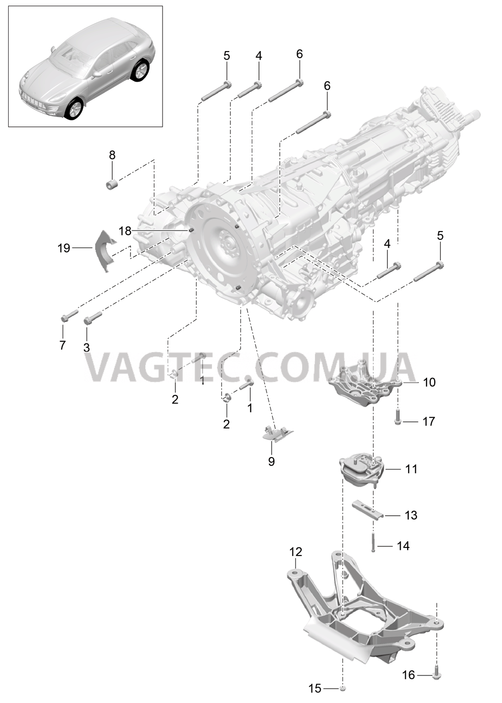 306-020 Резьбовое соед., Двигатель и КП, Подвеска коробки передач
						
						MCN.CC, MCY.NA/NB/PA для PORSCHE Macan 2014-2017