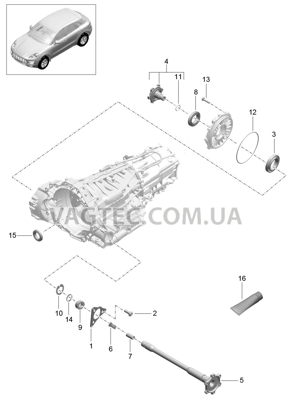 320-015 - PDK -, Коробка переключения передач, ГП передней оси для PORSCHE Macan 2014-2017