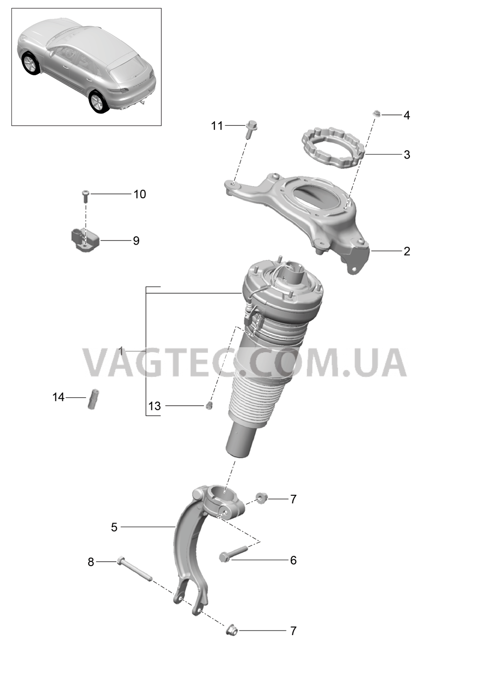 402-005 Упруг.элем.пневм.подвески, Амортизац.стойка
						
						I1BK для PORSCHE Macan 2014-2017