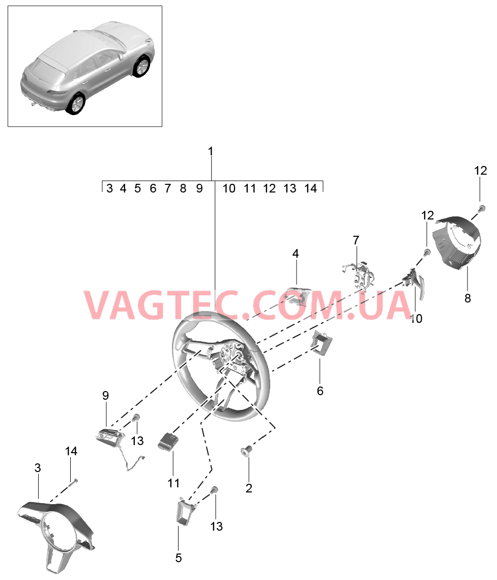 403-005 Рулевые колеса для PORSCHE Macan 2014-2017