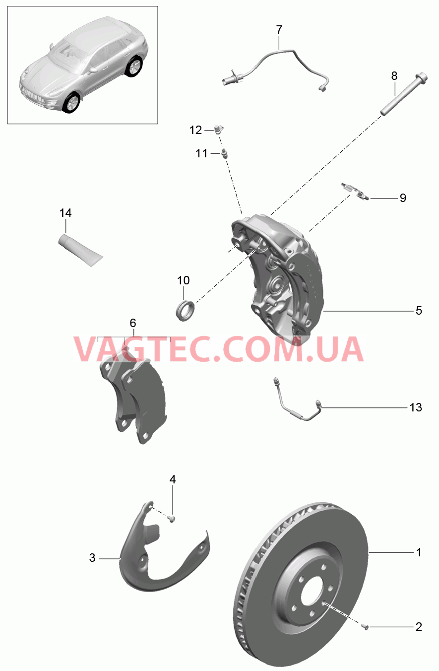 602-000 Дисковой тормоз, Передняя ось для PORSCHE Macan 2014-2017