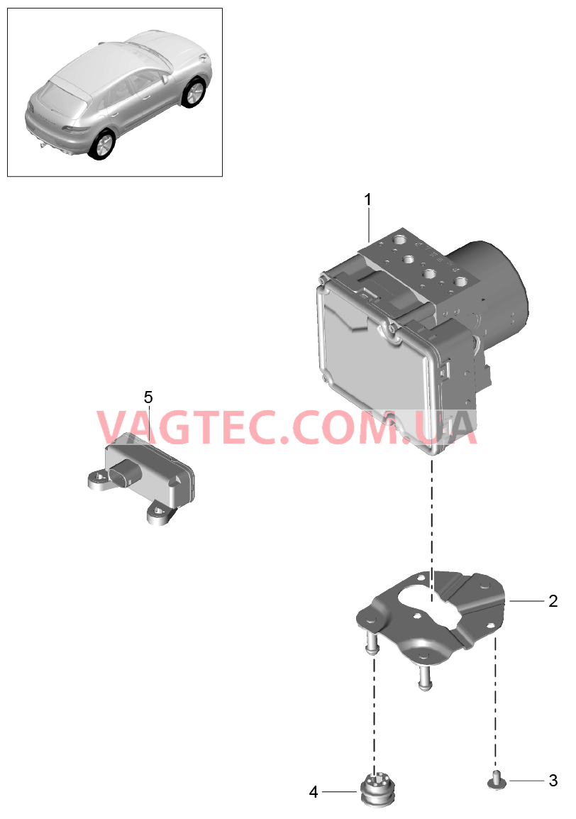 605-000 Гидравлич.модуль, ABS для PORSCHE Macan 2014-2017USA