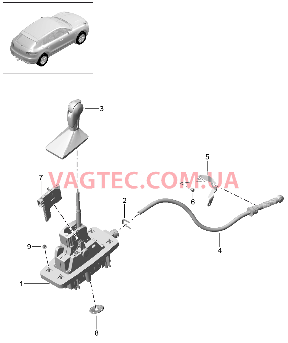 701-000 Селектор,  PDK для PORSCHE Macan 2014-2017USA