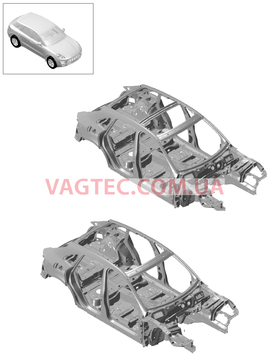 801-000 Силовая структура кузова для PORSCHE Macan 2014-2017