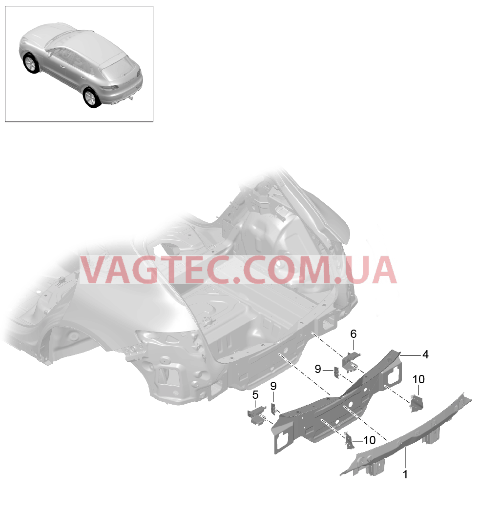 801-030 Задняя подвеска для PORSCHE Macan 2014-2017