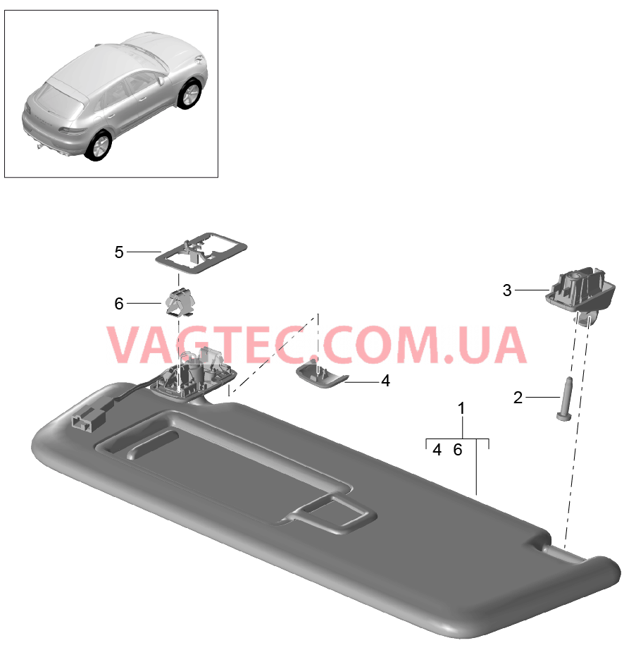 807-065 Солнцезащитные козырьки для PORSCHE Macan 2014-2017USA