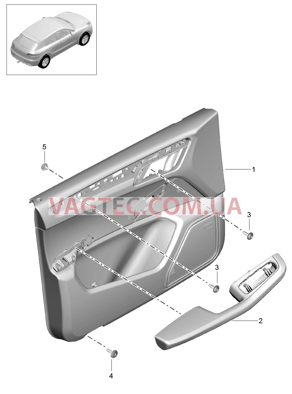 808-030 Обшивка двери, передний, Кожа/, Алькантара
						
						I3LS для PORSCHE Macan 2014-2017