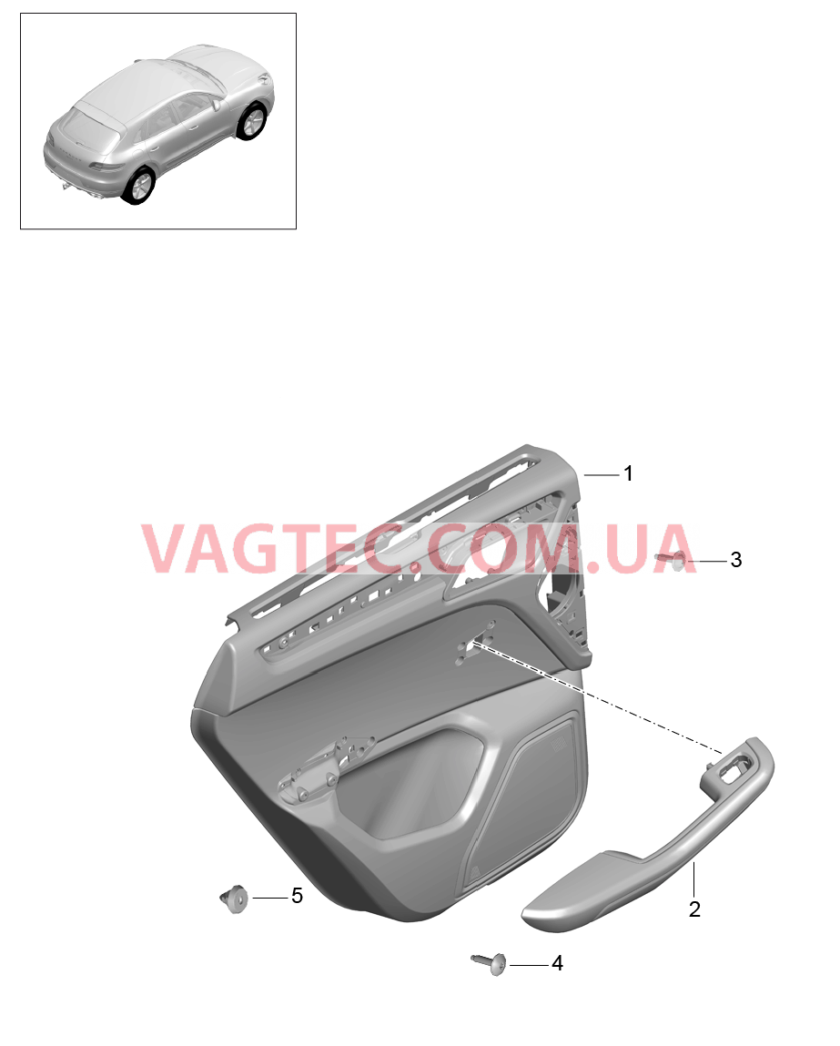 808-050 Обшивка двери, задний, Кожезаменитель
						
						I3LD/3LE для PORSCHE Macan 2014-2017