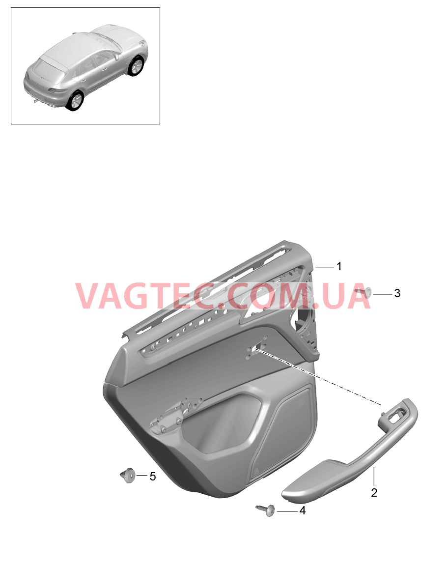 808-060 Обшивка двери, задний, Кожа
						
						I3LH/3LM для PORSCHE Macan 2014-2017