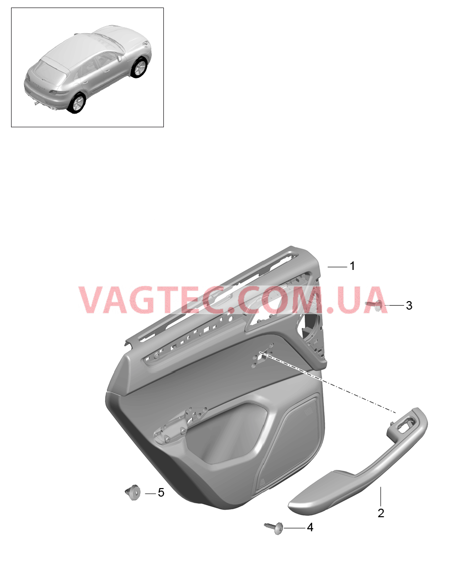 808-070 Обшивка двери, задний, Кожа, двухцветный
						
						I3LT для PORSCHE Macan 2014-2017