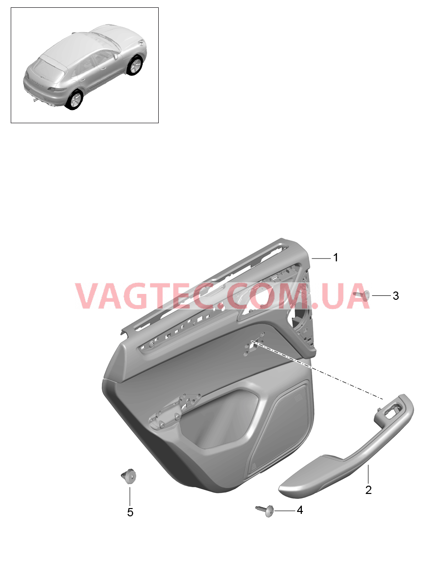 808-080 Обшивка двери, задний, Кожа/, Алькантара
						
						I3LS для PORSCHE Macan 2014-2017