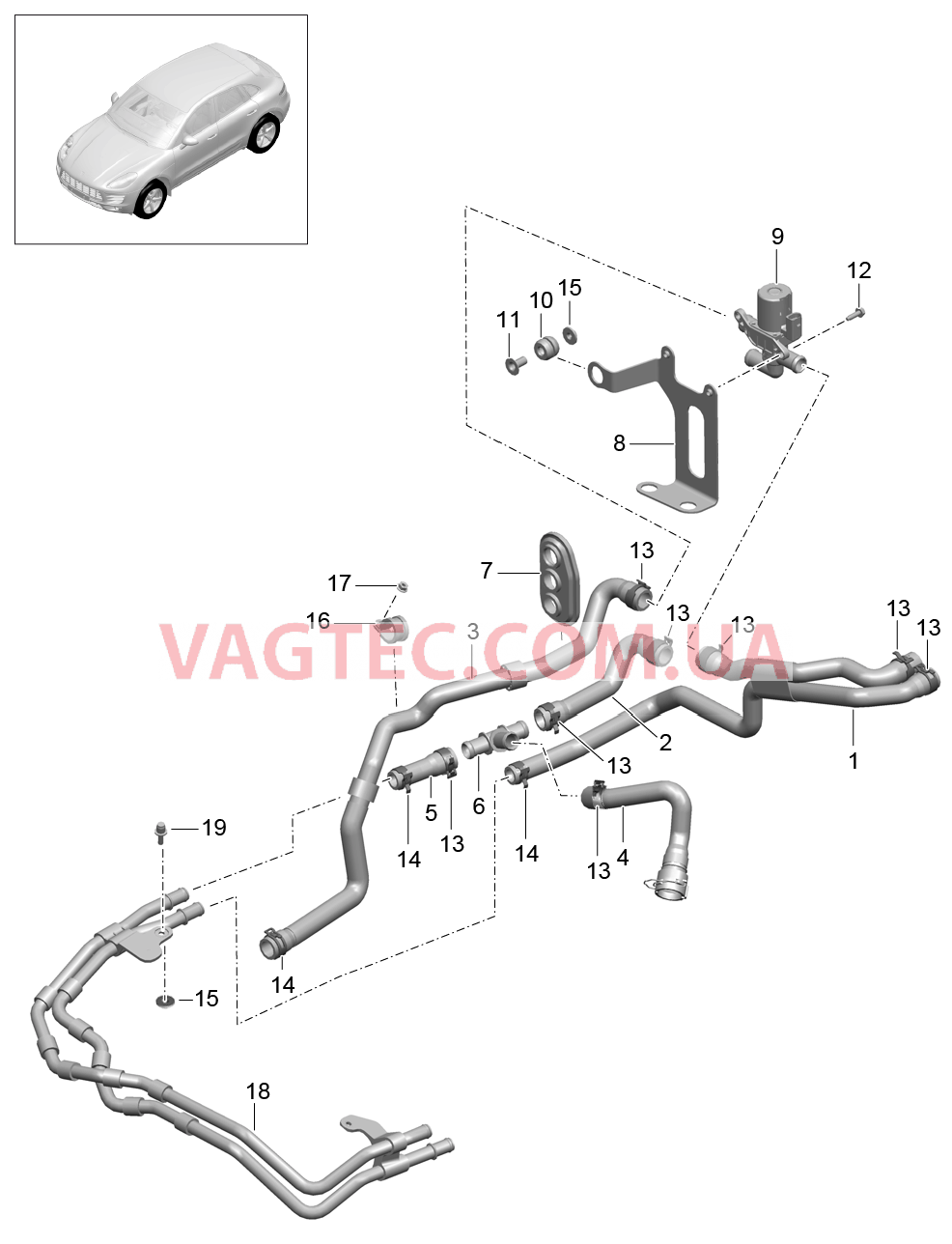 813-010 Проводка обогрева, с, Дополнительный отопитель, Дизель
						
						V6 TDI, IDD7/D1V/D43, ID51 для PORSCHE Macan 2014-2017USA