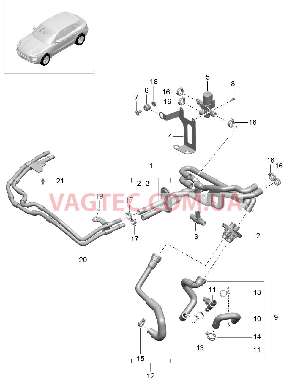 813-015 Проводка обогрева, с, Дополнительный отопитель, Бензин
						
						V6 BT, IDU0/DU1/D4A для PORSCHE Macan 2014-2017