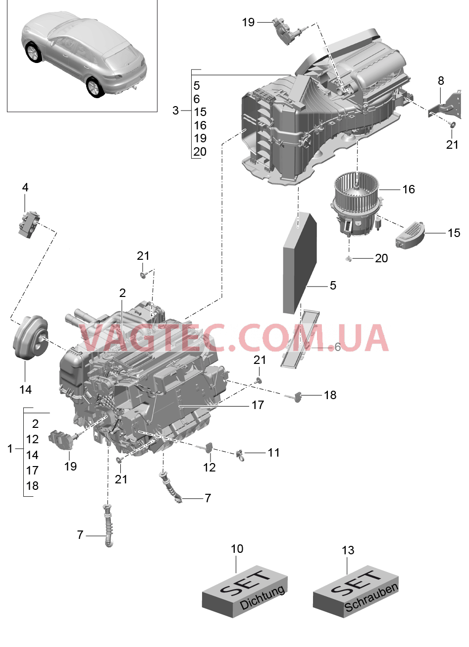 813-050 Кондиционер для PORSCHE Macan 2014-2017USA