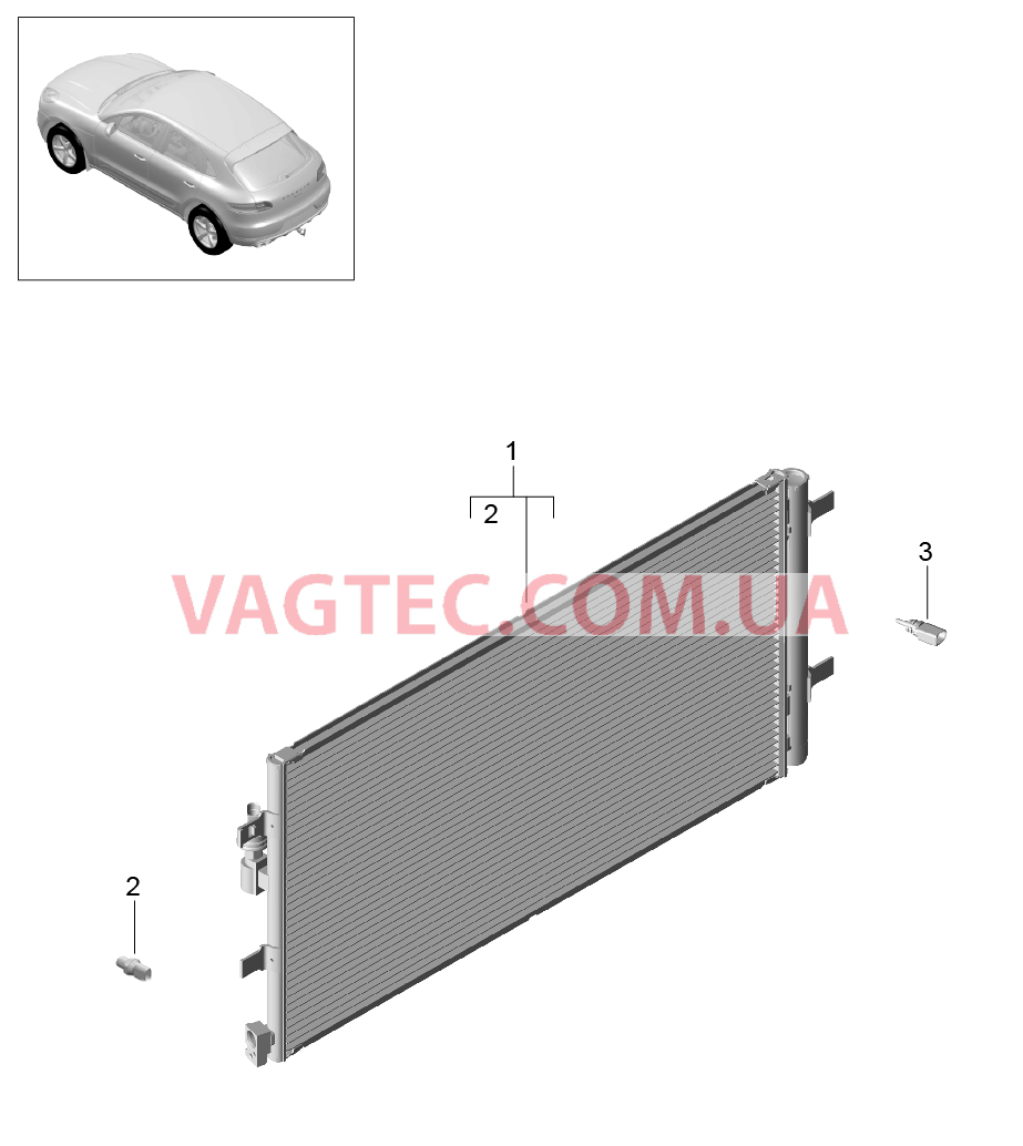 813-058 Конденсатор, Кондиционер для PORSCHE Macan 2014-2017USA