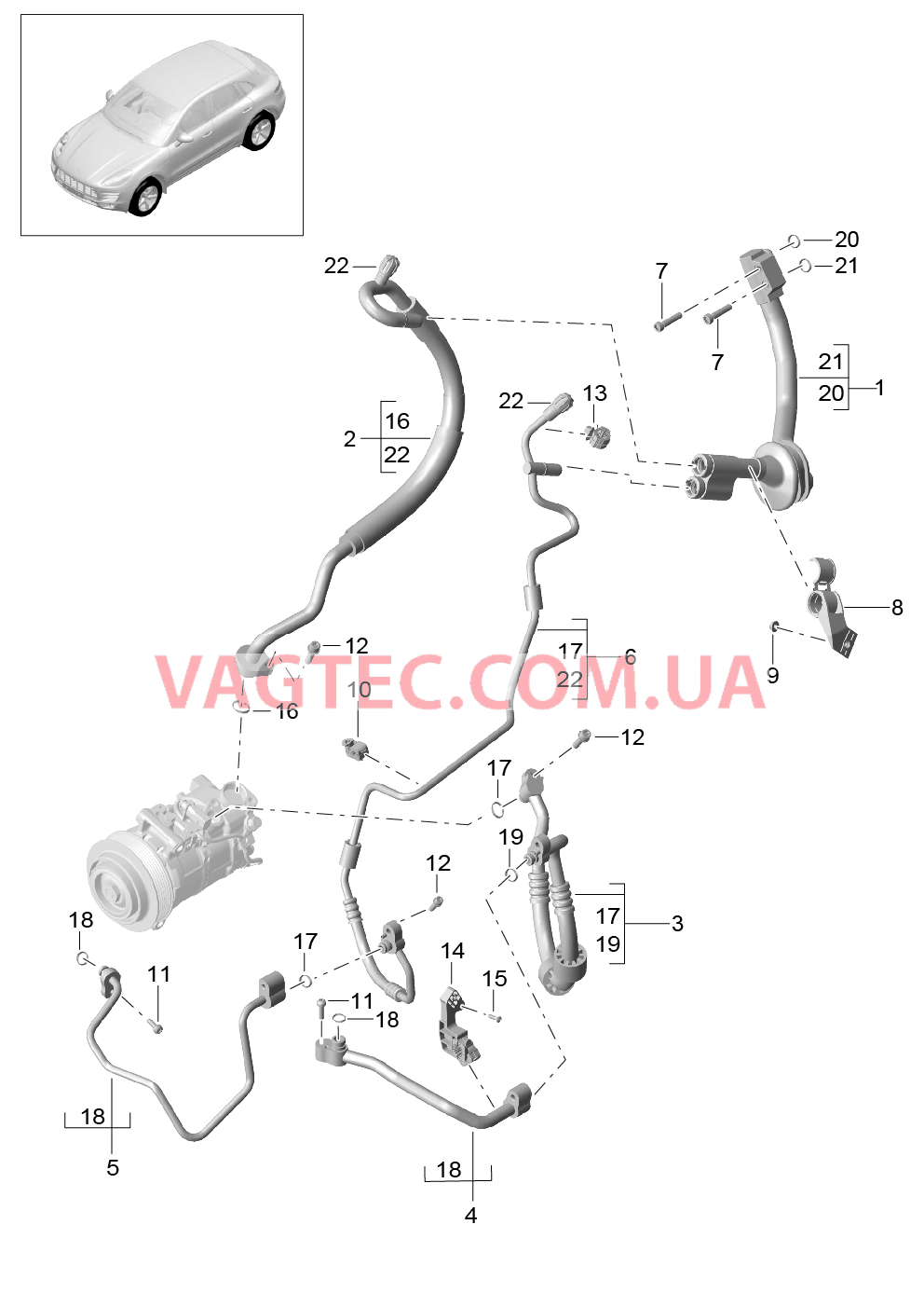 813-060 Циркуляция охлаждающей жидкости, R134A
						
						V6 TDI, IDD7/D1V/D43, ID51/KK1 для PORSCHE Macan 2014-2017USA