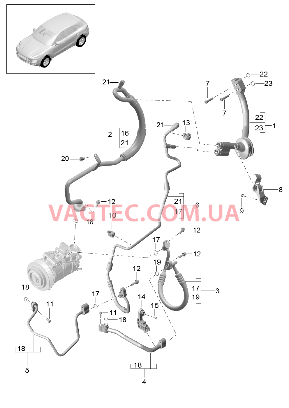 813-062 Циркуляция охлаждающей жидкости, R1234YF
						
						V6 TDI, IDD7/D1V/D43, ID51/KK3 для PORSCHE Macan 2014-2017USA