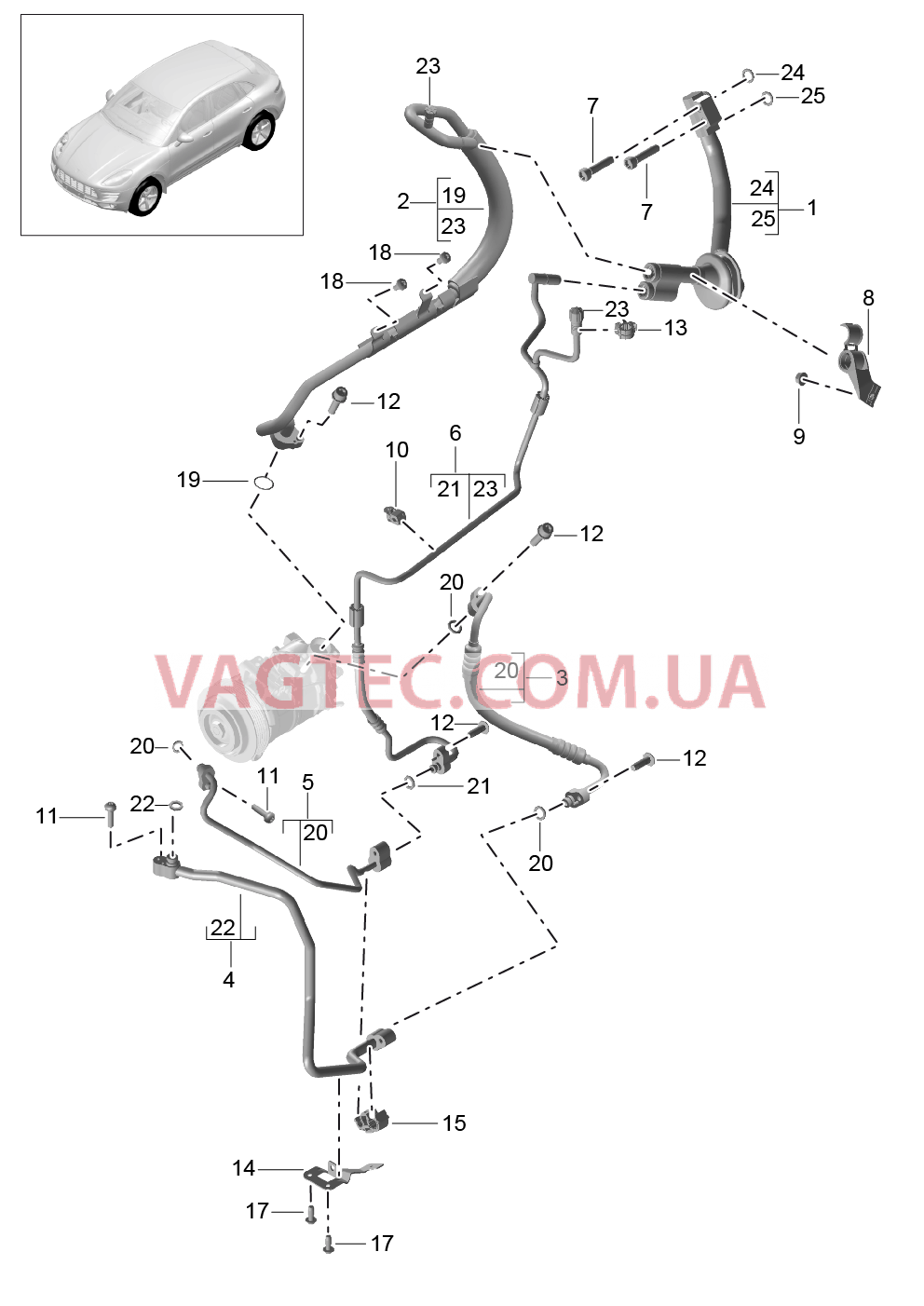 813-067 Циркуляция охлаждающей жидкости, R1234YF
						
						V6 BT, IDU0/DU1/D4A, IKK3 для PORSCHE Macan 2014-2017