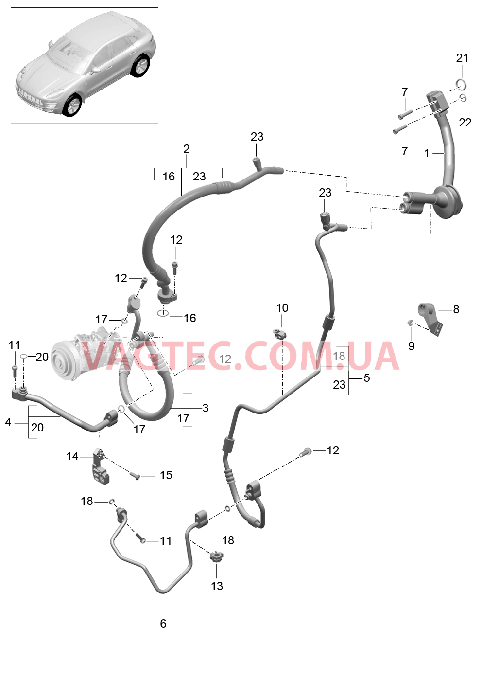 813-072 Циркуляция охлаждающей жидкости, R1234YF
						
						R4 2,0 TFSI, IDM0/DQ5/KK3 для PORSCHE Macan 2014-2017USA