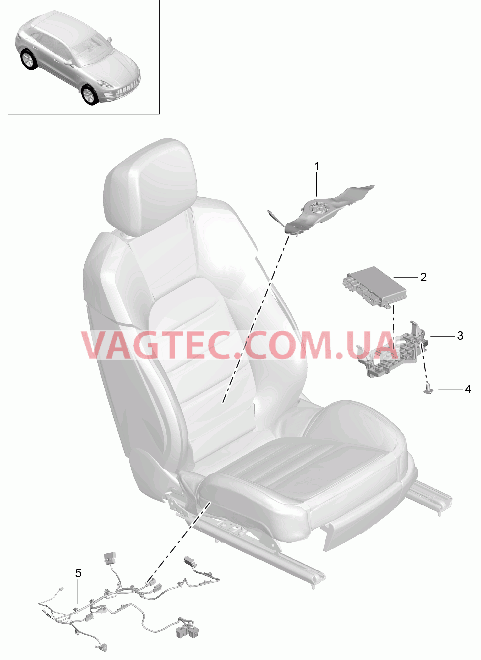 817-015 Электродетали, Жгуты проводов, Блоки управления, Детали для PORSCHE Macan 2014-2017