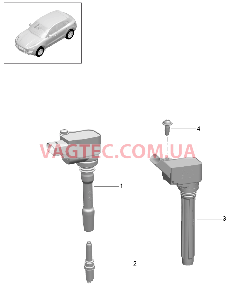 901-000 Система зажигания для PORSCHE Macan 2014-2017