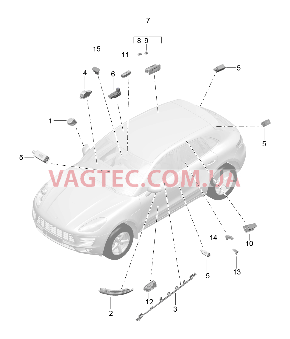 Купить 903-004 Освещение салона, Плафон освещения багажного отделения,  Сигнальная лампа двери, Подсветка простр.для ног Macan PORSCHE 2014-2017  года. Купить оригинальные детали Macan PORSCHE 2014-2017 года |  VAGTEC.COM.UA